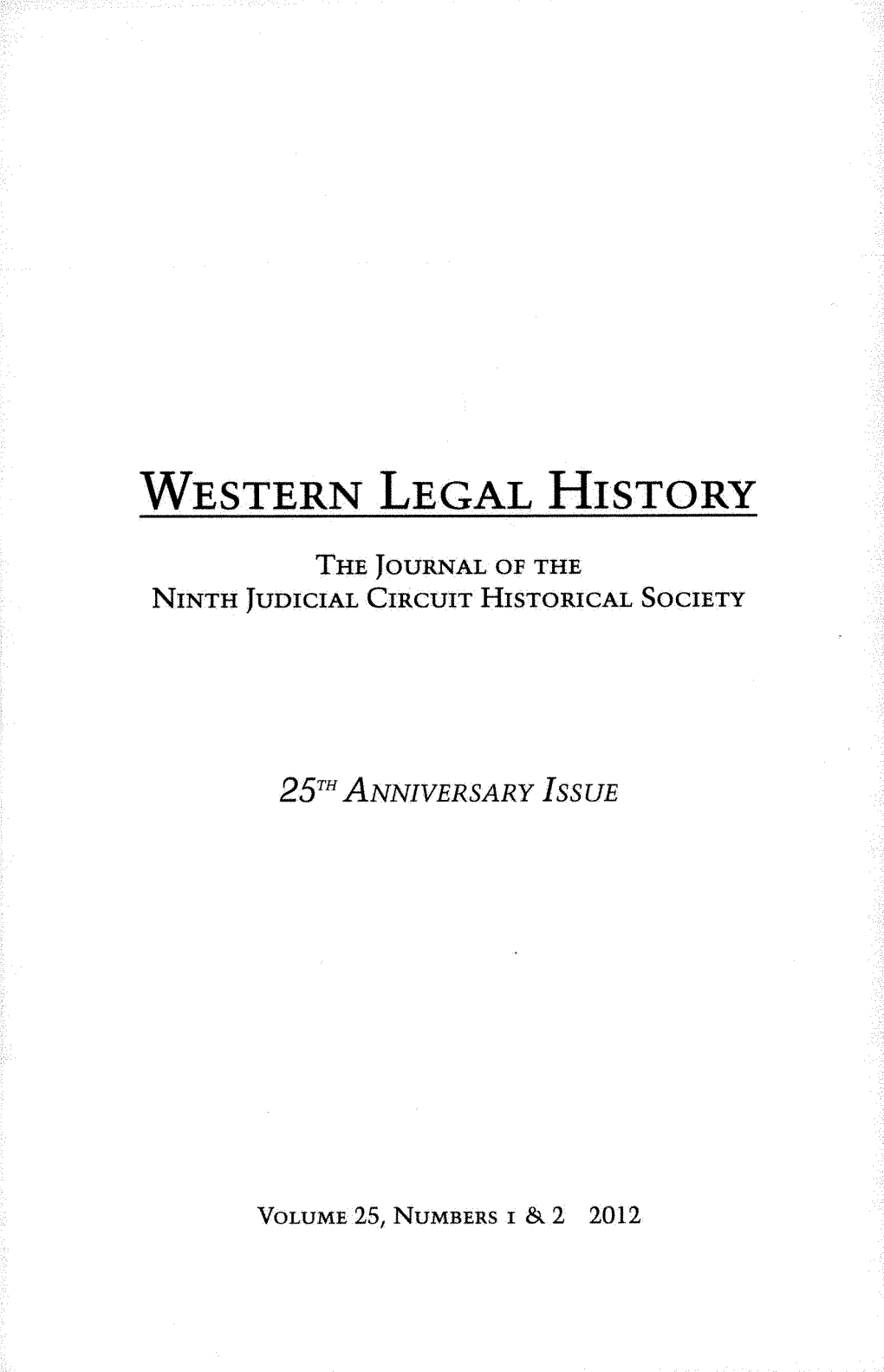 Western Legal History