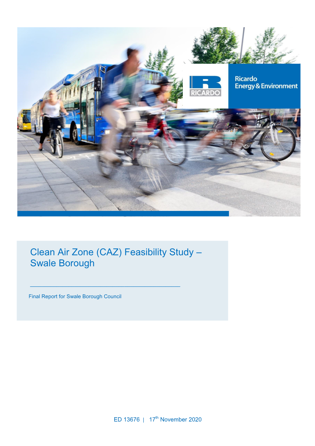 Clean Air Zone (CAZ) Feasibility Study – Swale Borough