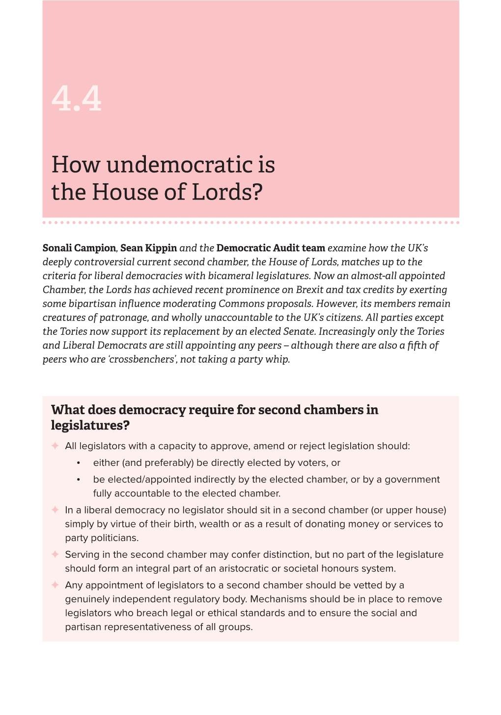 How Undemocratic Is the House of Lords?