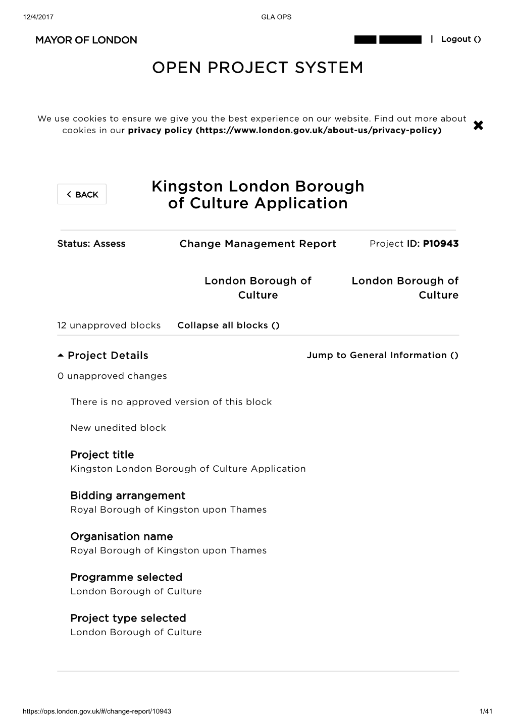 Kingston London Borough of Culture Application OPEN PROJECT