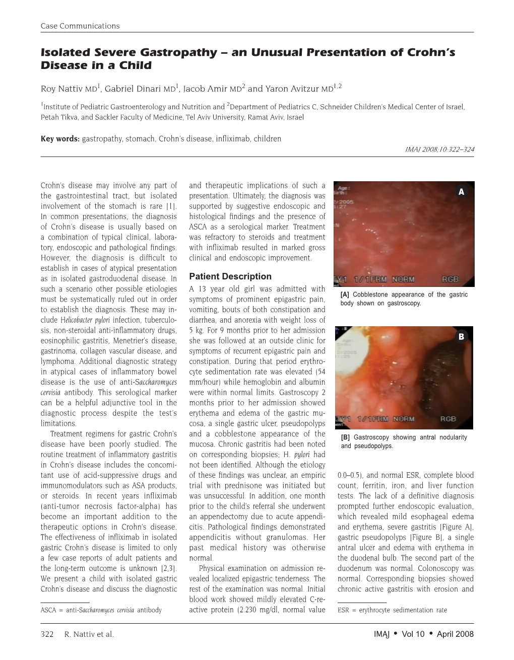 Isolated Severe Gastropathy – an Unusual Presentation of Crohn's Disease in a Child