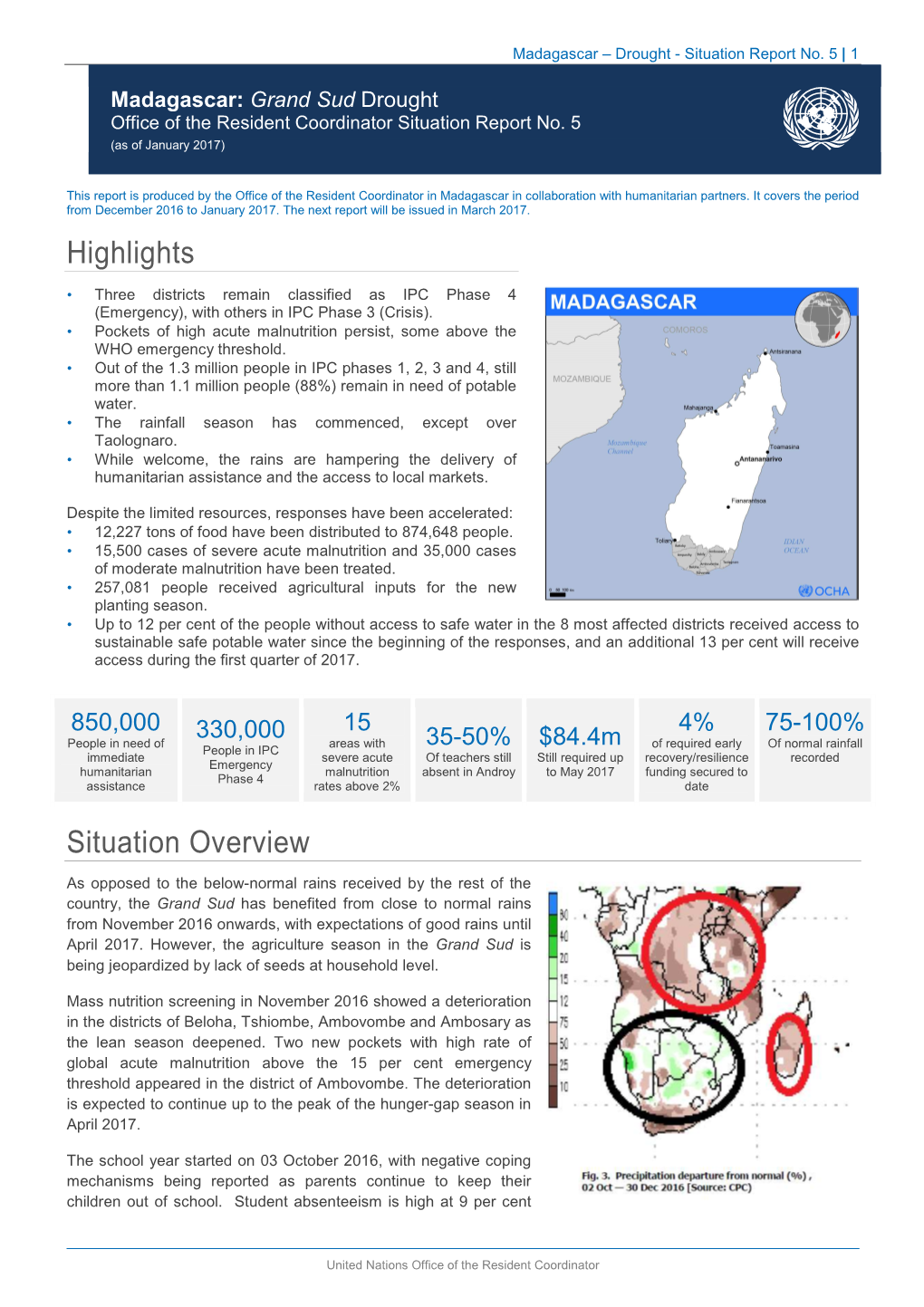 Highlights Situation Overview