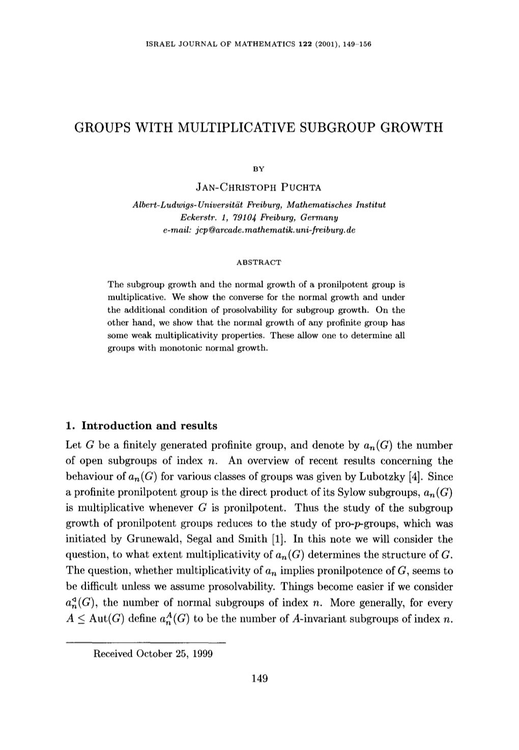 Groups with Multiplicative Subgroup Growth