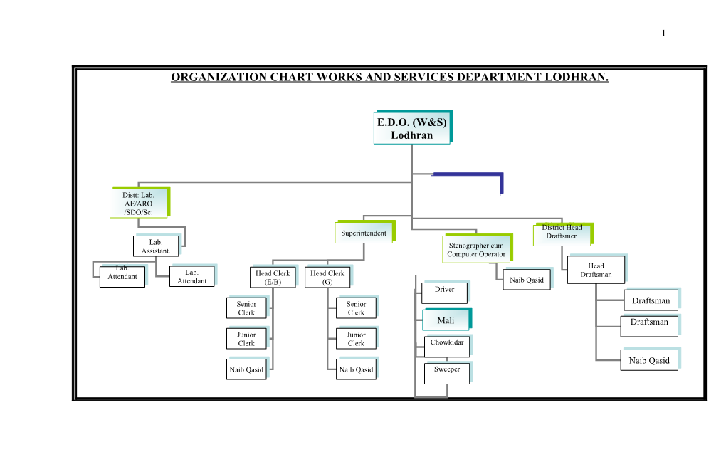 Organization Chart Office of the District Officer (Buildings) Lodhran