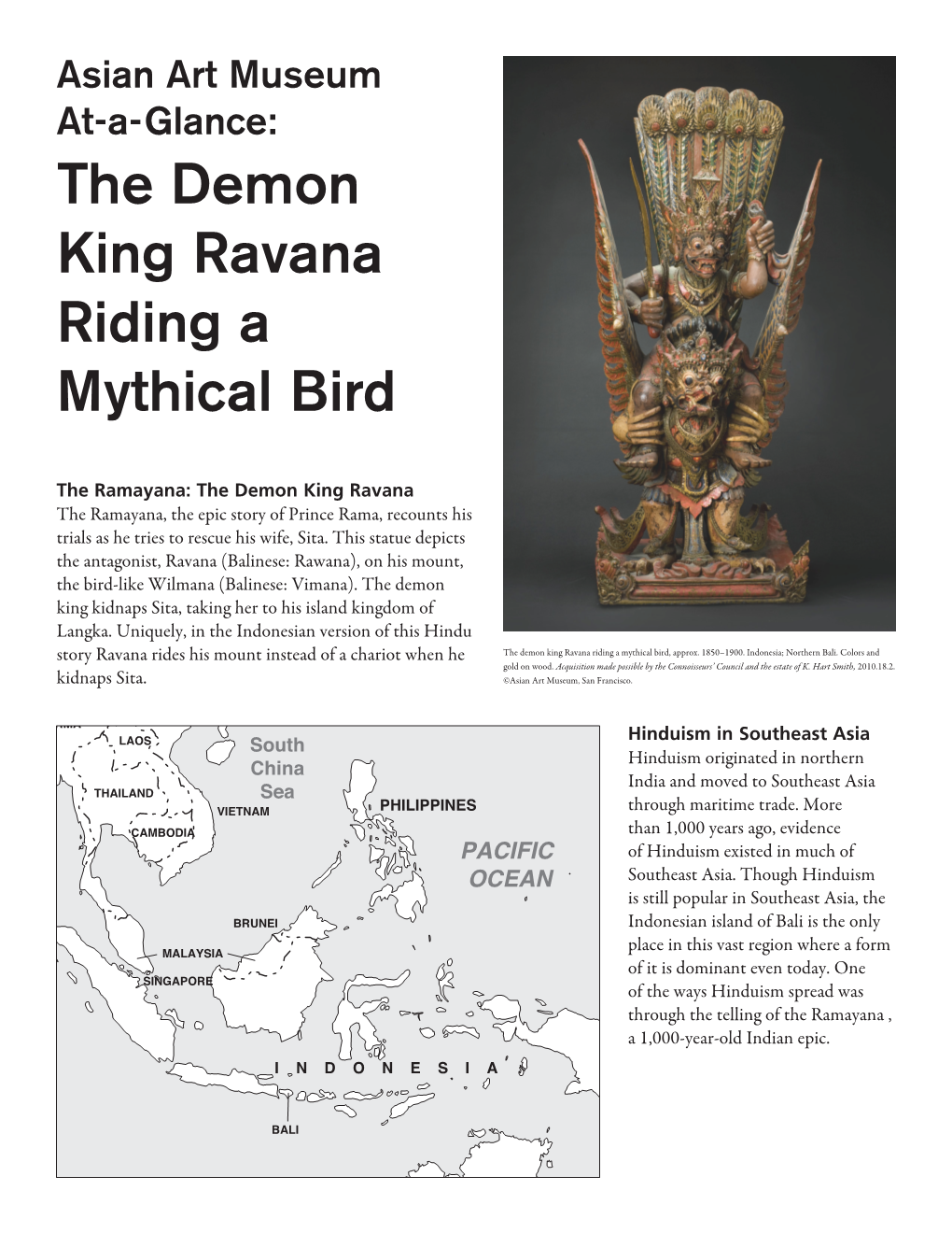 The Demon King Ravana Riding a Mythical Bird, Approx
