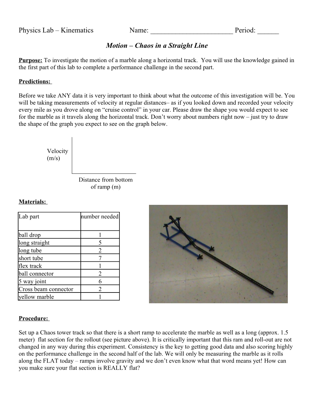 Physics Lab Kinematics