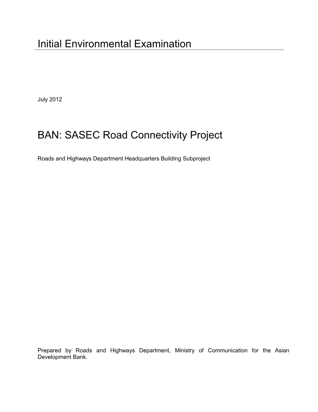 SASEC Road Connectivity Project