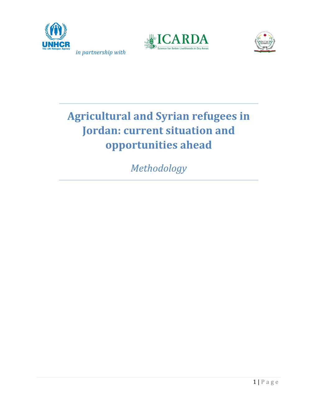 Agricultural and Syrian Refugees in Jordan: Current Situation and Opportunities Ahead