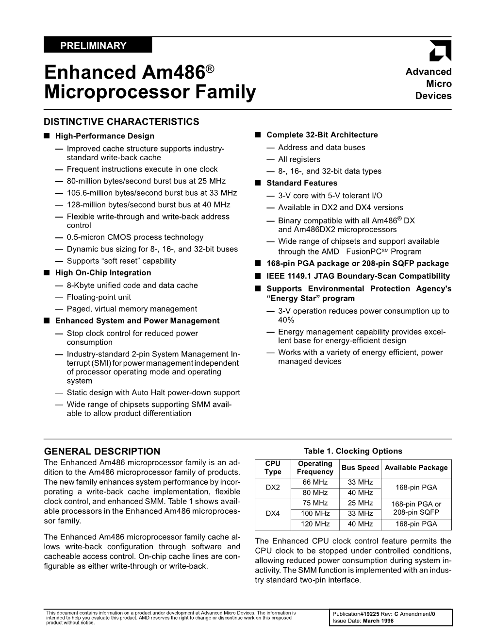 Enhanced Am486® Microprocessor Family