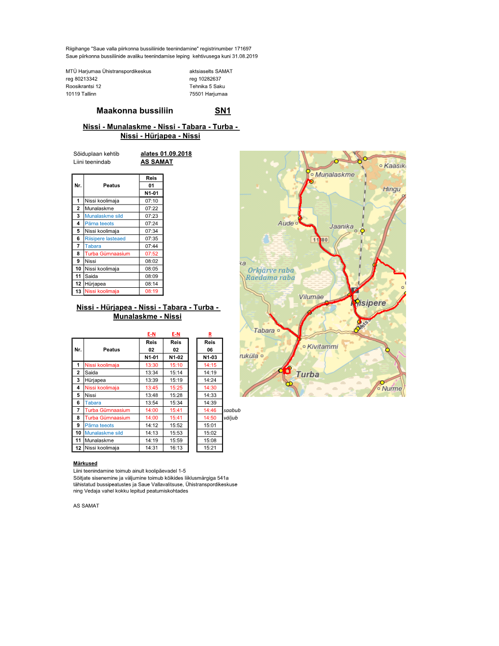 SN1 Maakonna Bussiliin