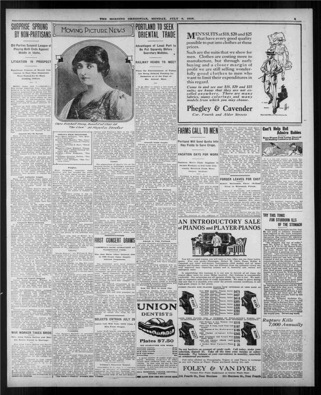 Cavender Water Power, in the Republican Plat- Perate Effort to Present Portland's Case Form, the Switched to out I Fttht Ita