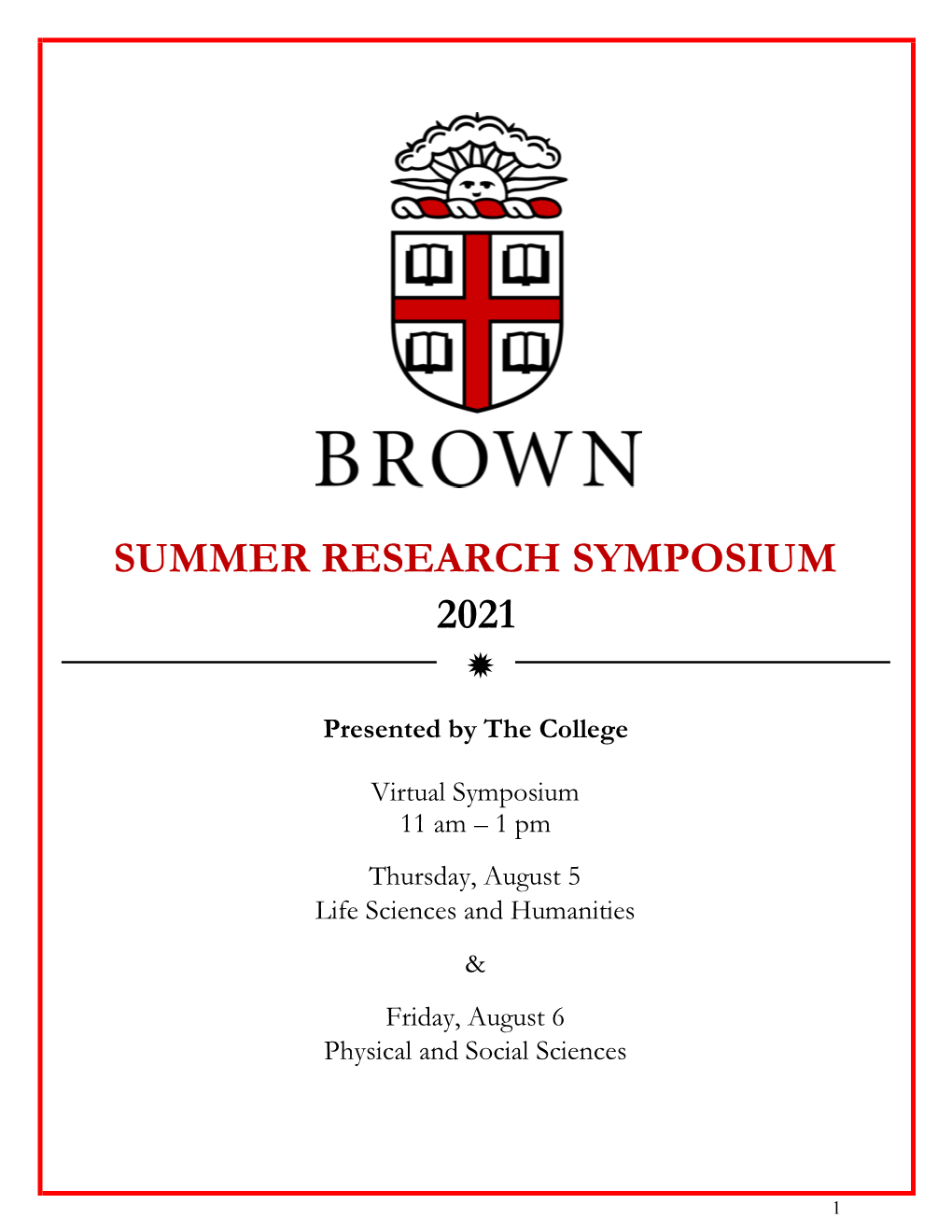 Summer Research Symposium 2021