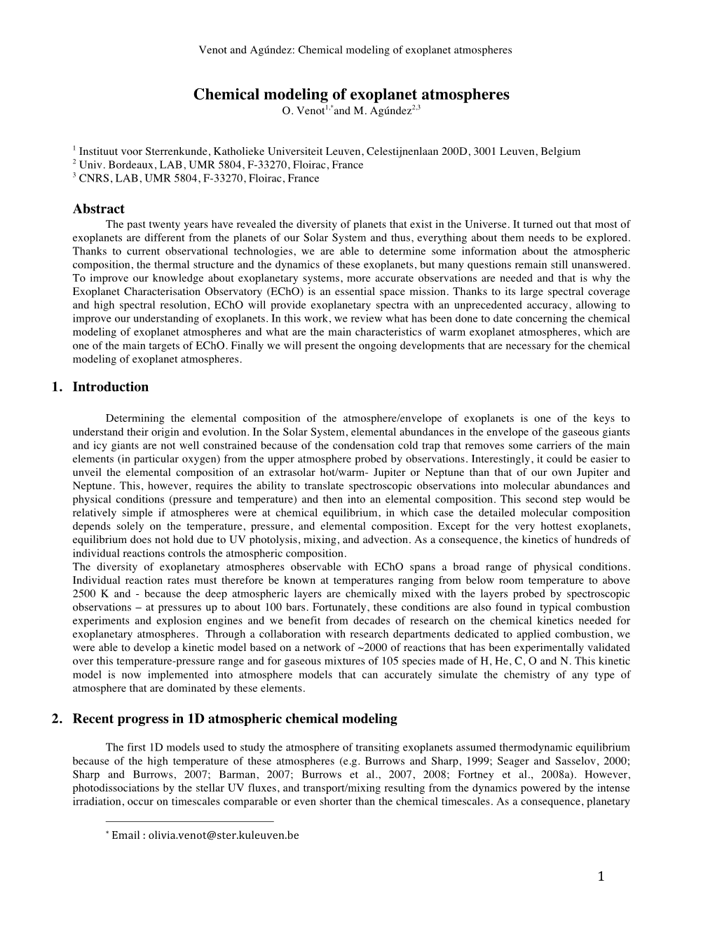 Chemical Modeling of Exoplanet Atmospheres