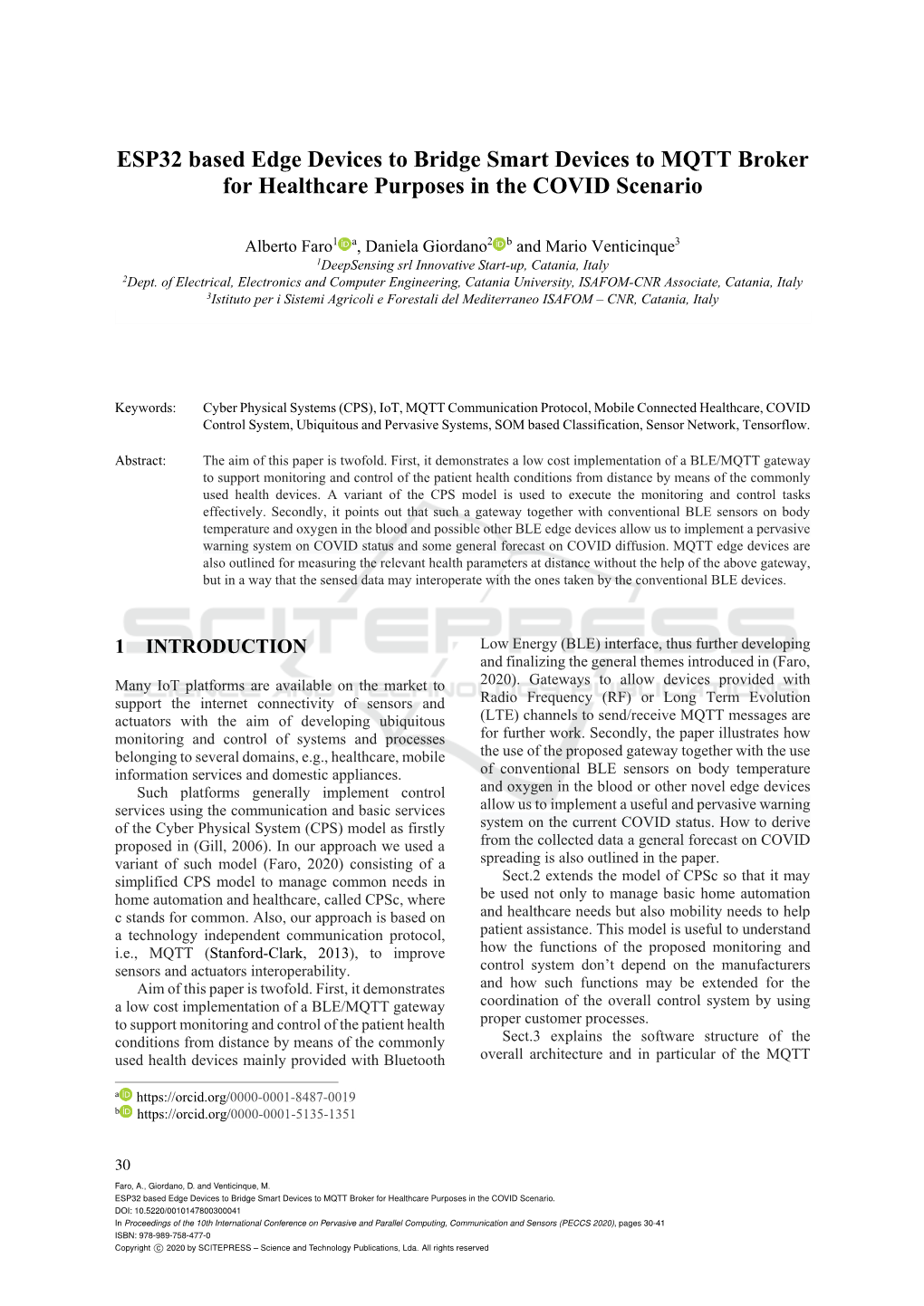 ESP32 Based Edge Devices to Bridge Smart Devices to MQTT Broker for Healthcare Purposes in the COVID Scenario