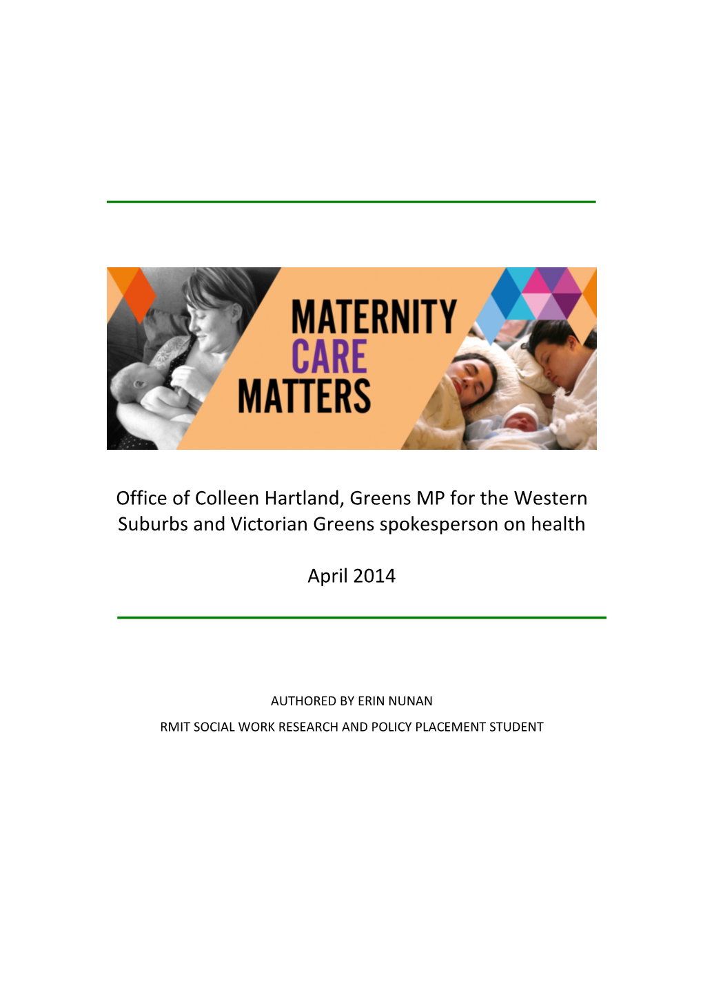 Office of Colleen Hartland, Greens MP for the Western Suburbs and Victorian Greens Spokesperson on Health
