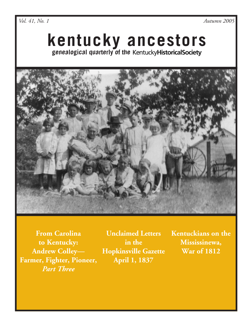 Kentucky Ancestors Genealogical Quarterly of The