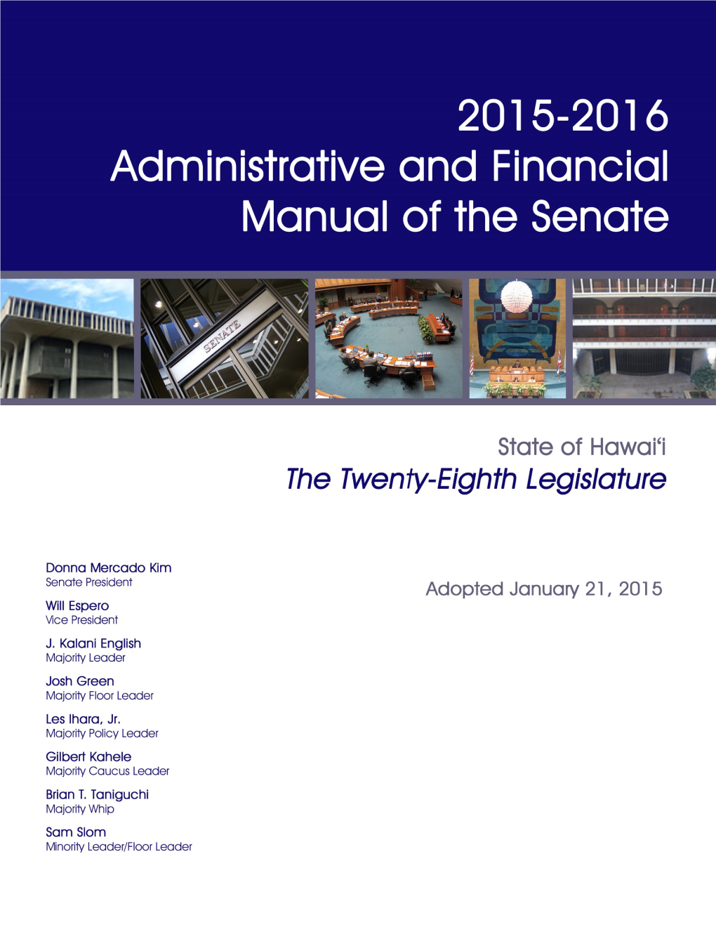 Administrative and Financial Manual of the Senate