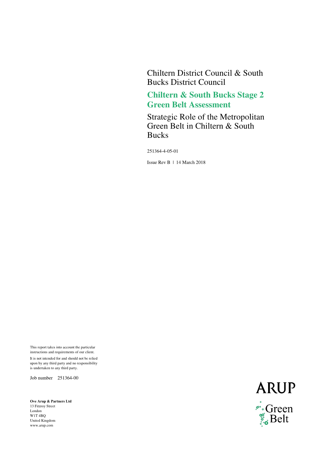 Strategic Role of the Metropolitan Green Belt in Chiltern and South