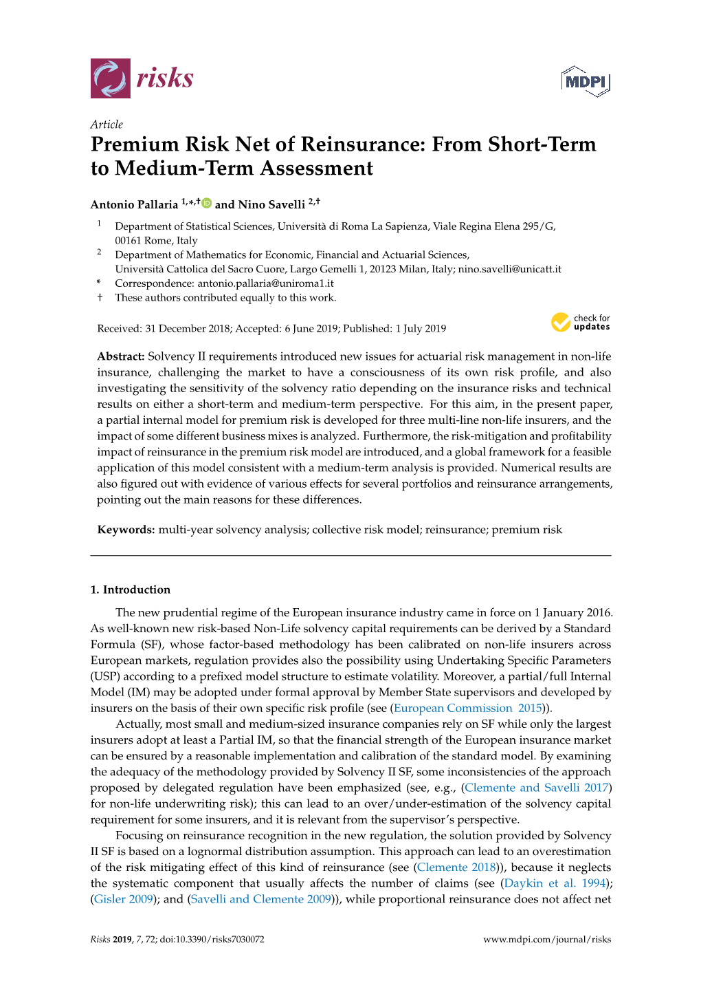 Premium Risk Net of Reinsurance: from Short-Term to Medium-Term Assessment