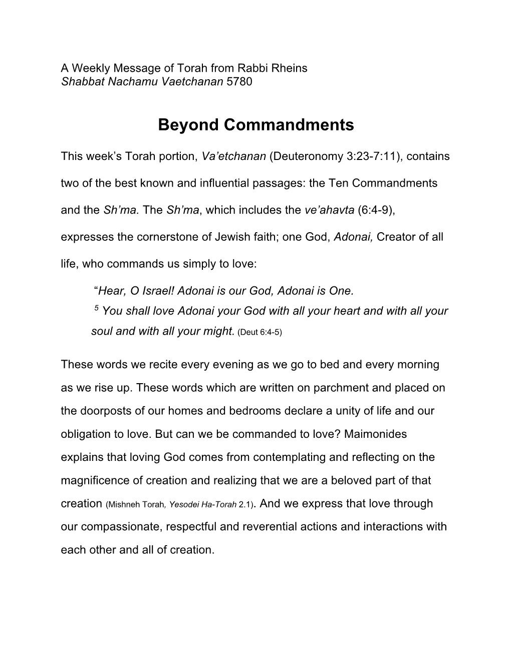 Beyond Commandments