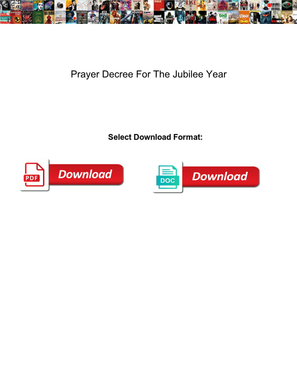 Prayer Decree for the Jubilee Year