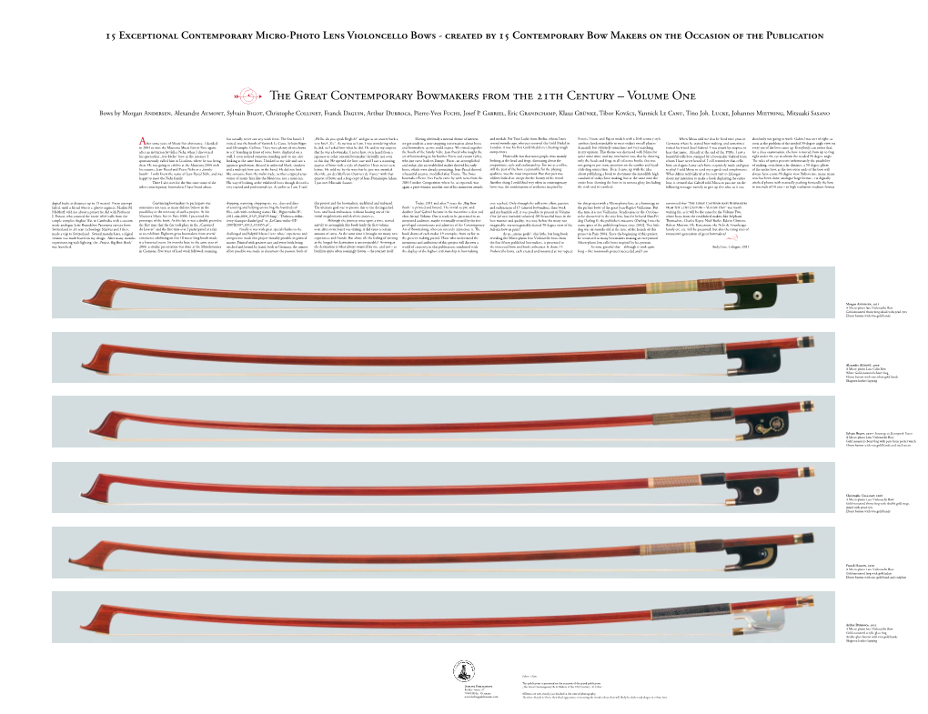 The Great Contemporary Bowmakers from the 21Th