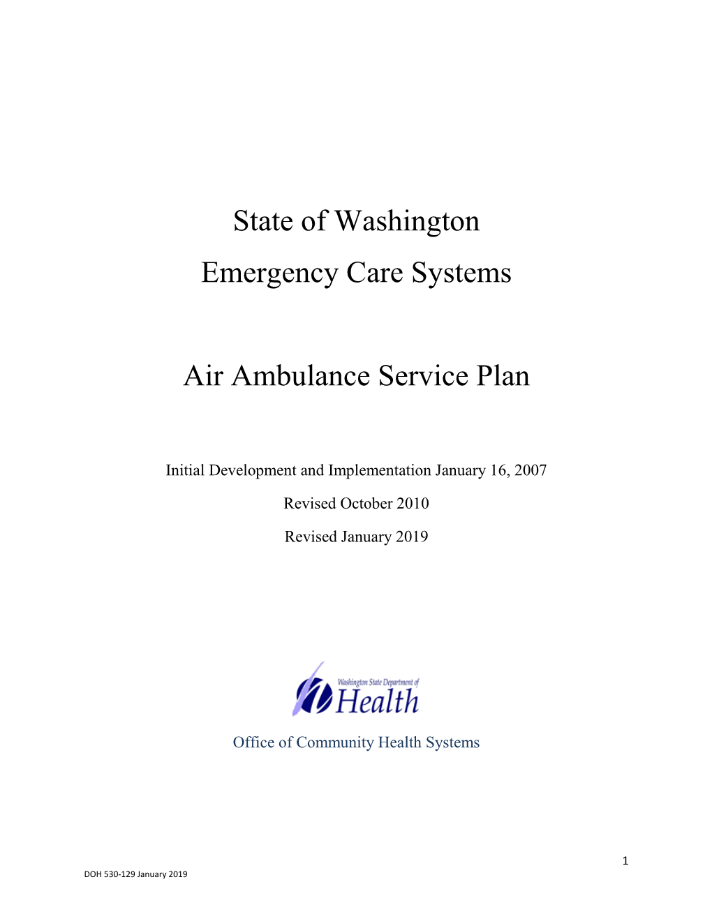 Air Ambulance Service Plan