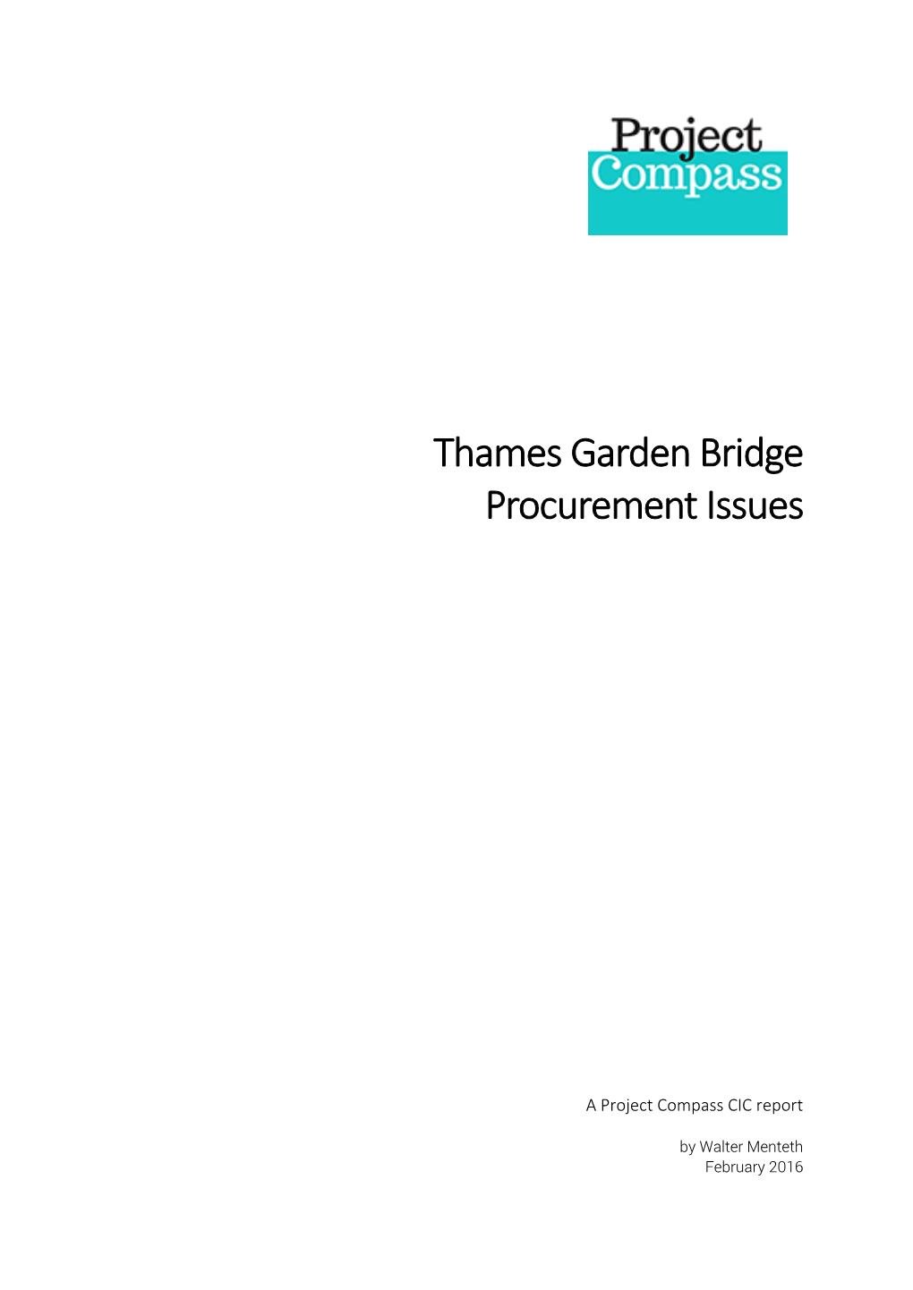 Thames Garden Bridge Procurement Issues