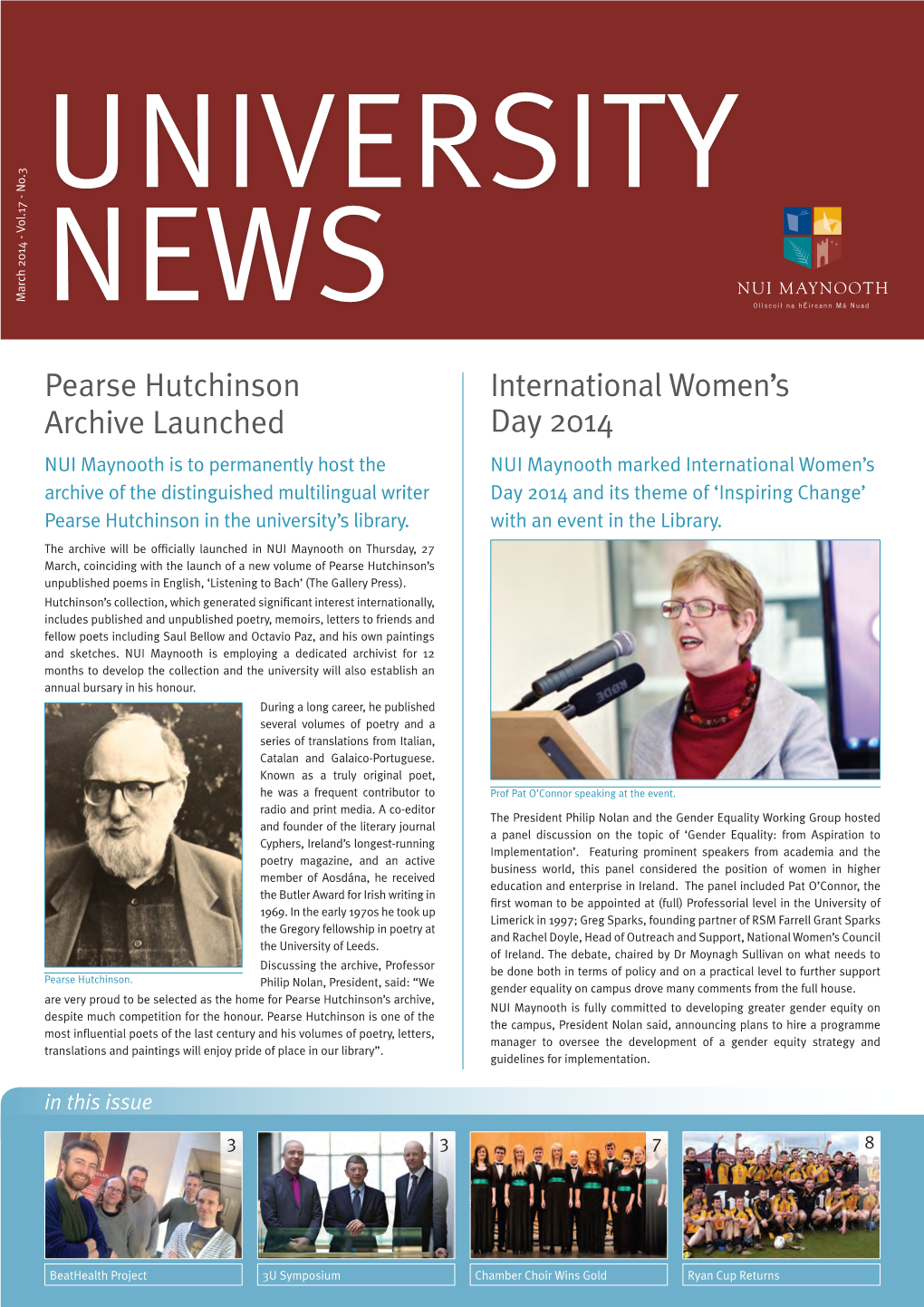 International Women's Day 2014 Pearse Hutchinson Archive Launched