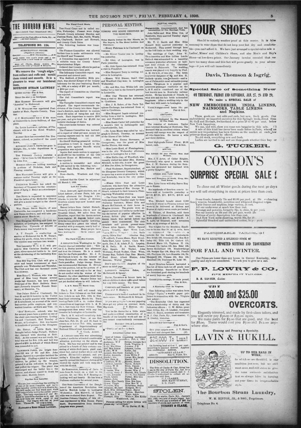 The Bourbon New Fbi Day February 4 1898