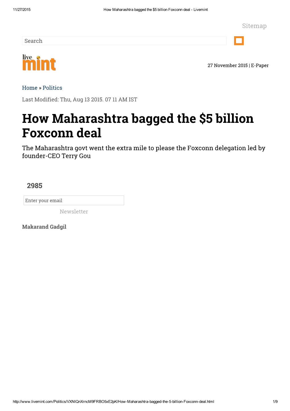 How Maharashtra Bagged the $5 Billion Foxconn Deal ­ Livemint