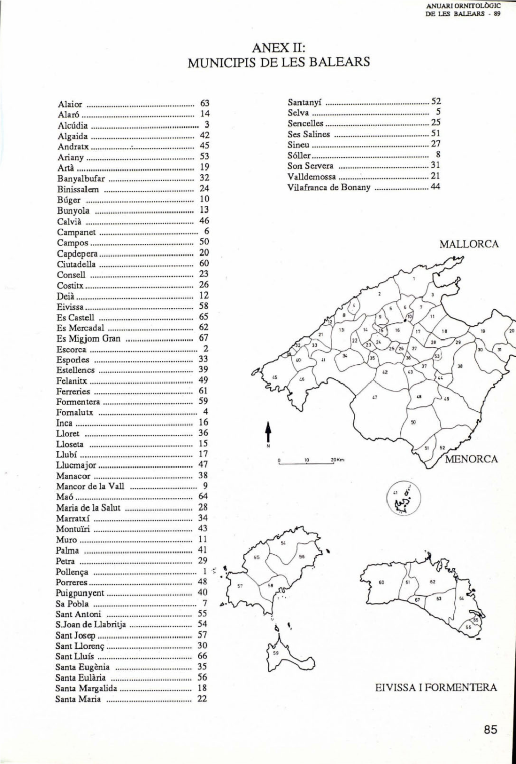 Annex II: Municipis De Les Balears