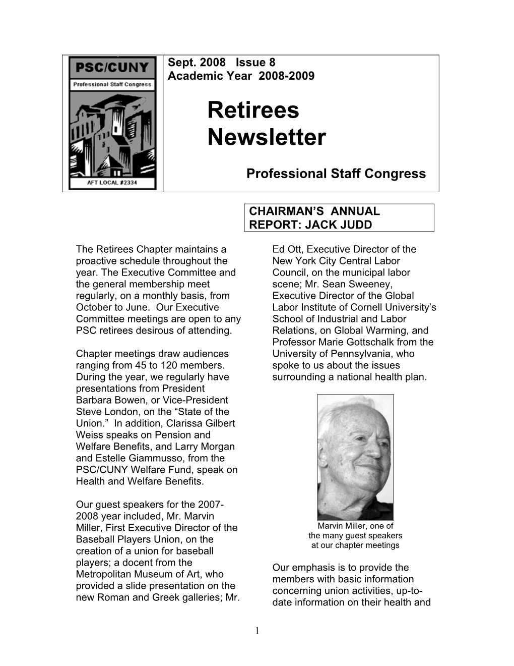 Retirees Newsletter