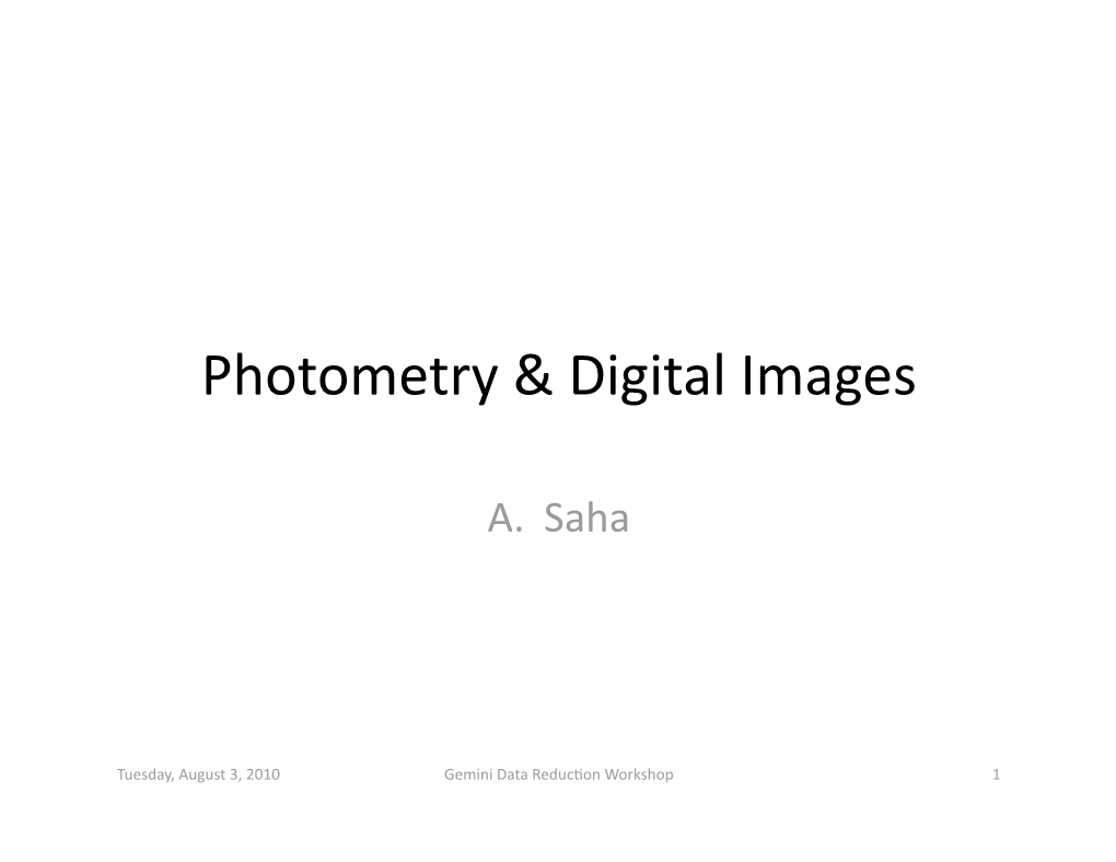 Photometry & Digital Images