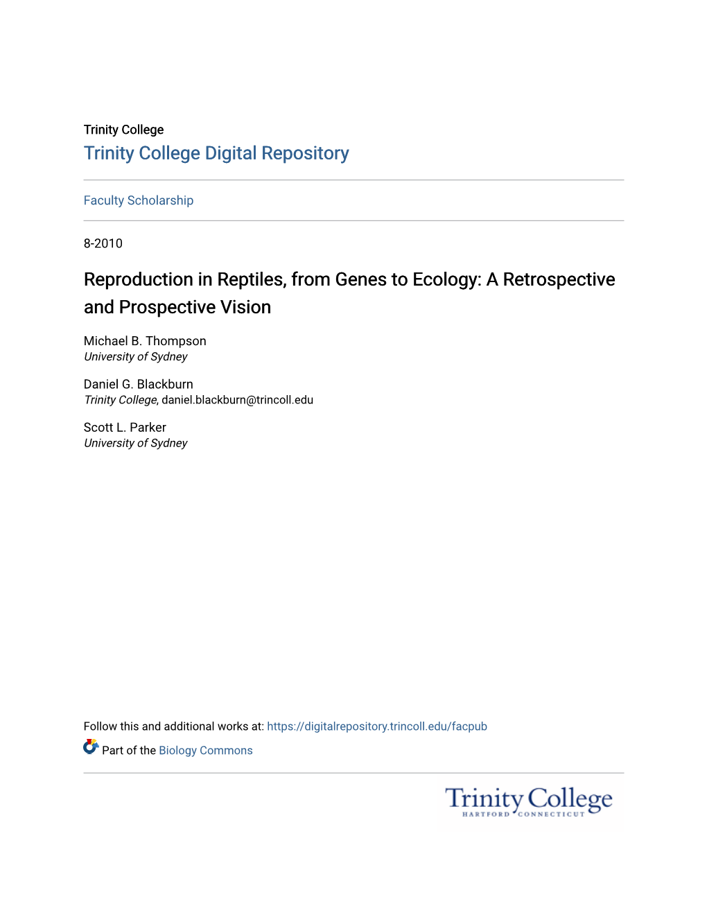 Reproduction in Reptiles, from Genes to Ecology: a Retrospective and Prospective Vision