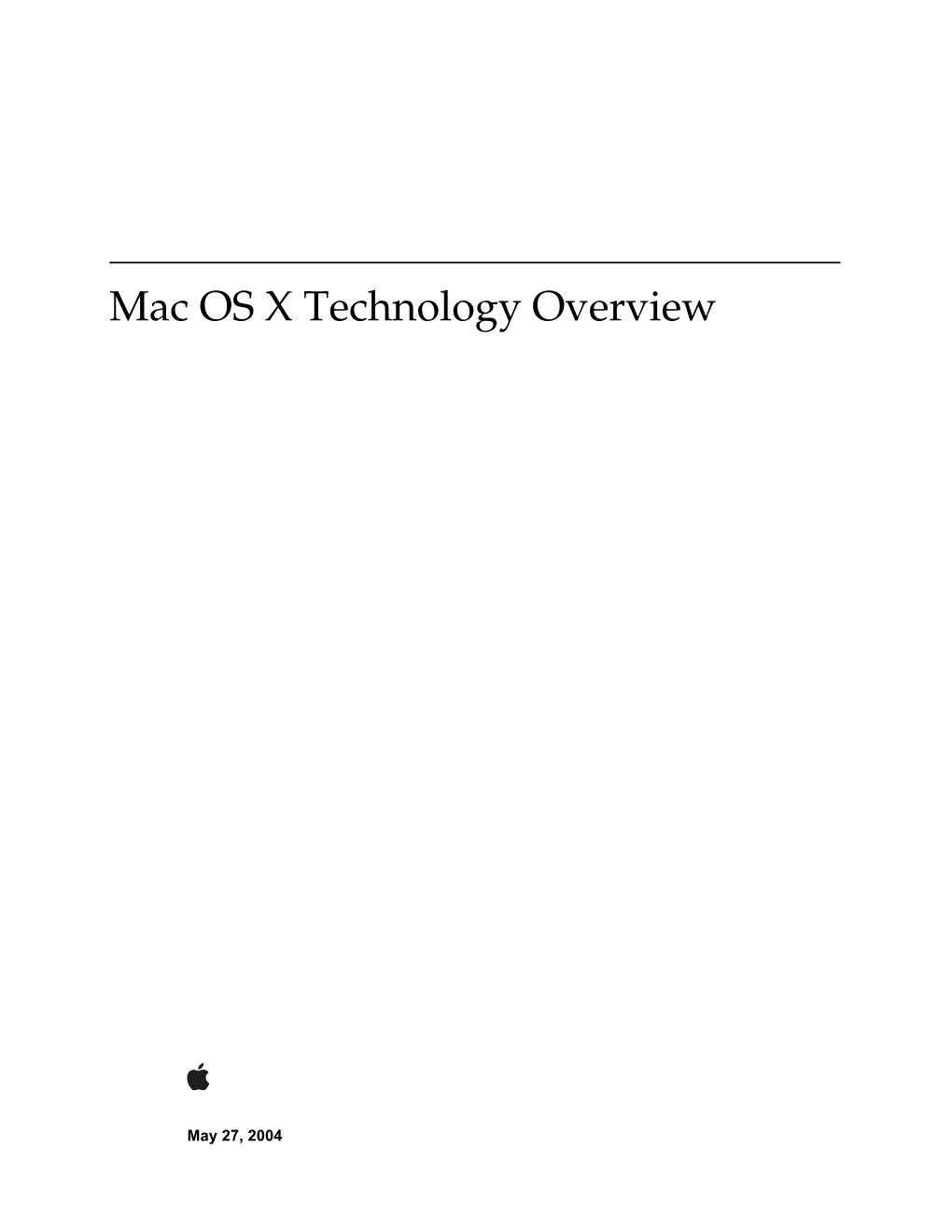 Mac OS X Technology Overview