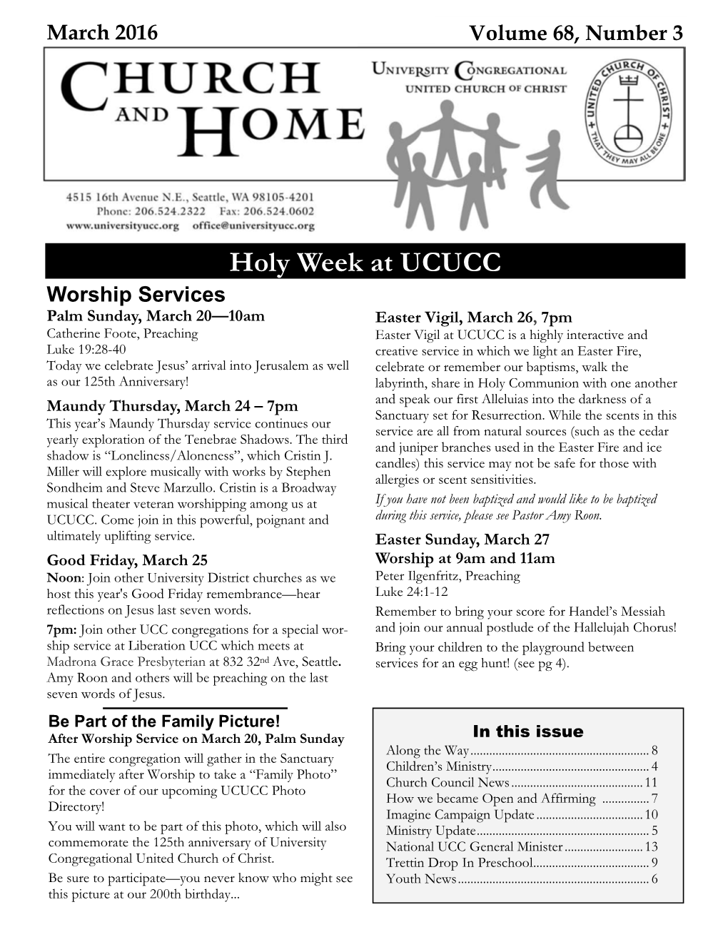 Holy Week at UCUCC