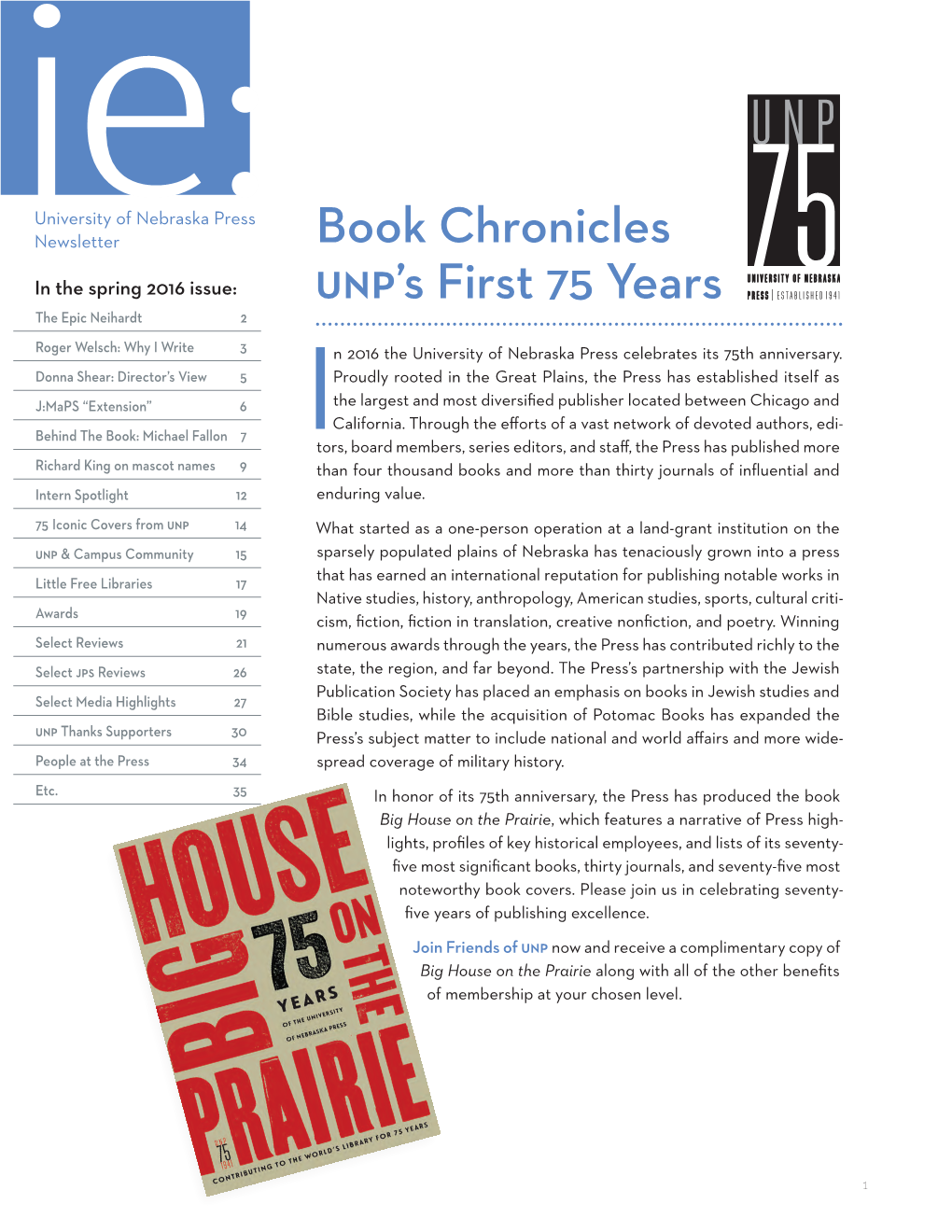 Book Chronicles UNP's First 75 Years