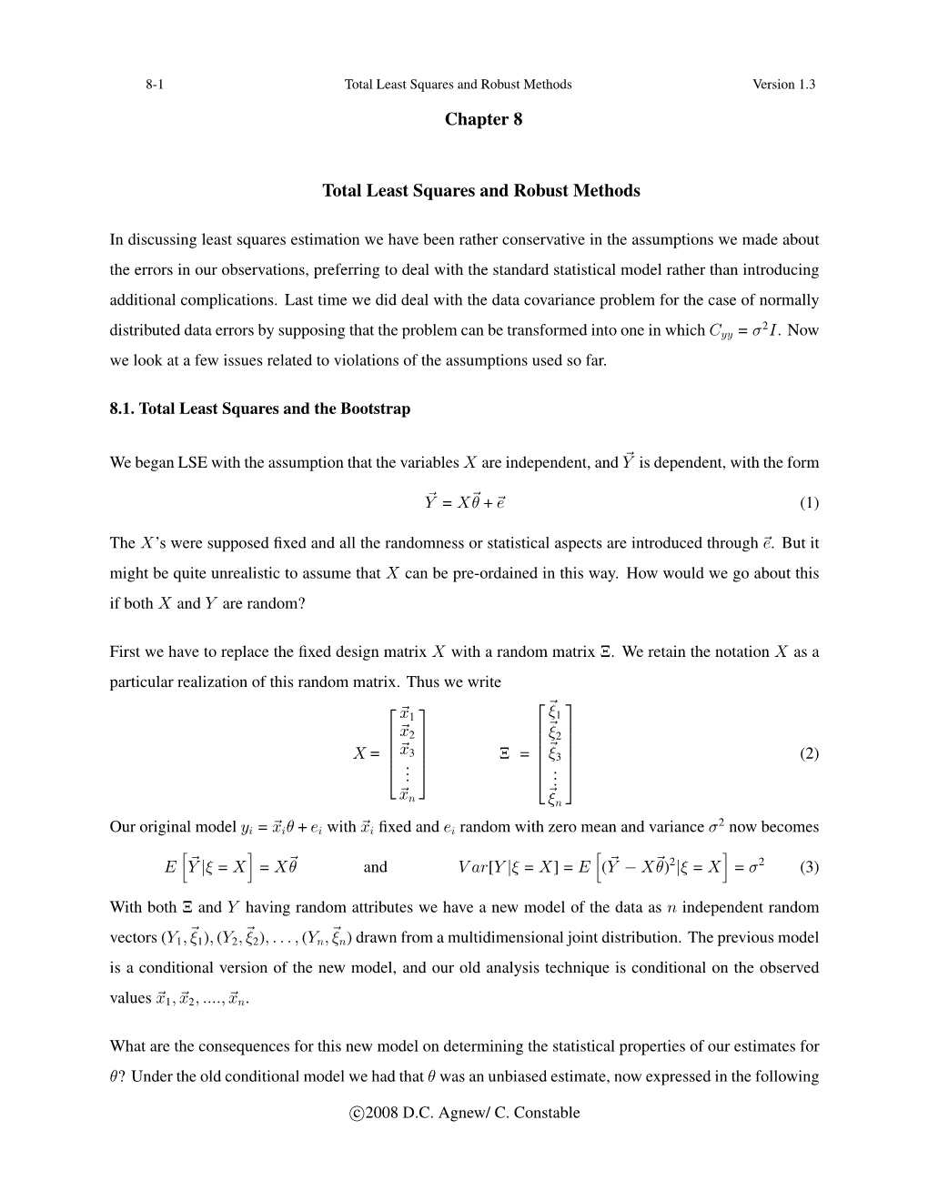 Chapter 8 Total Least Squares and Robust Methods