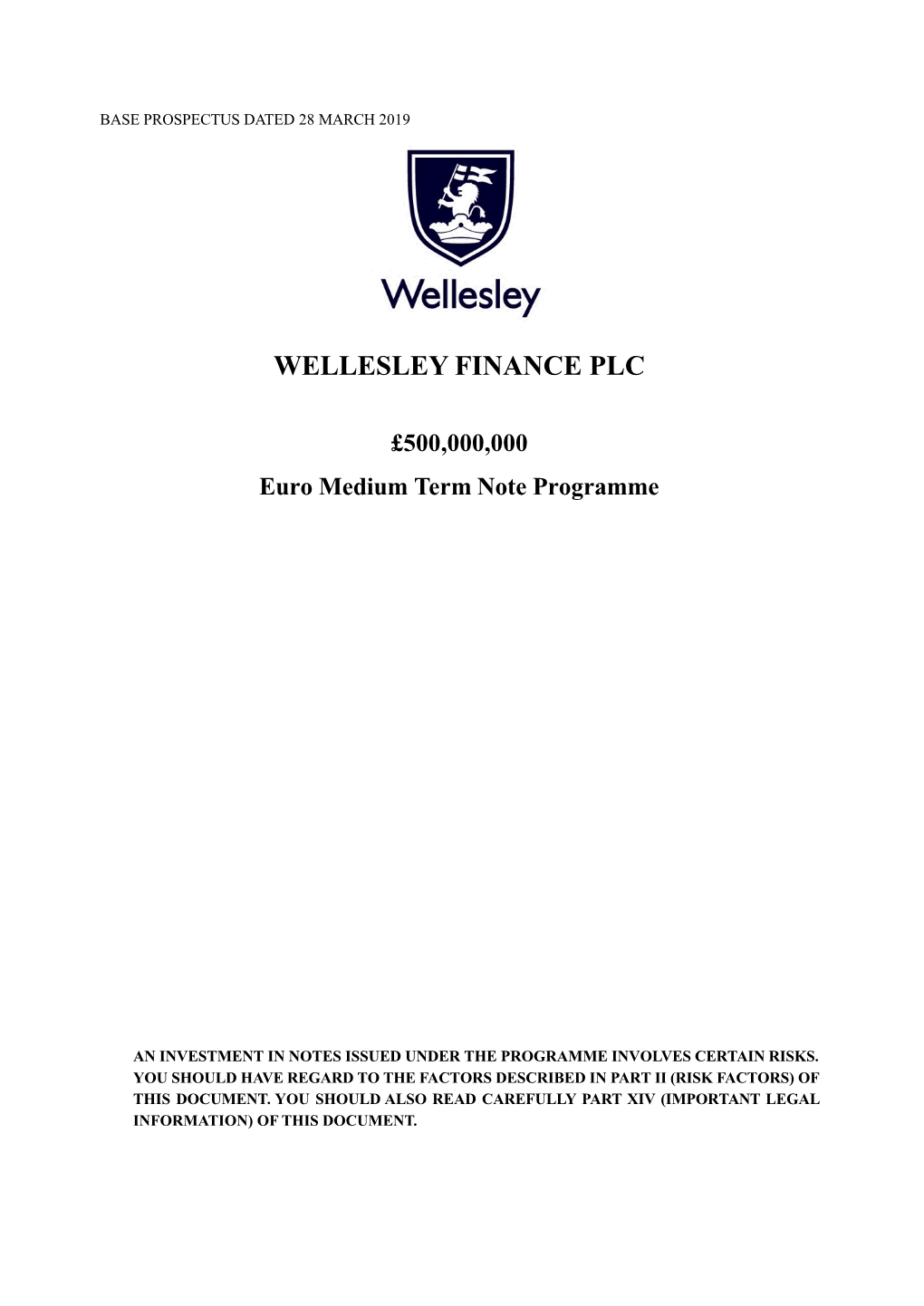 Wellesley Finance Plc