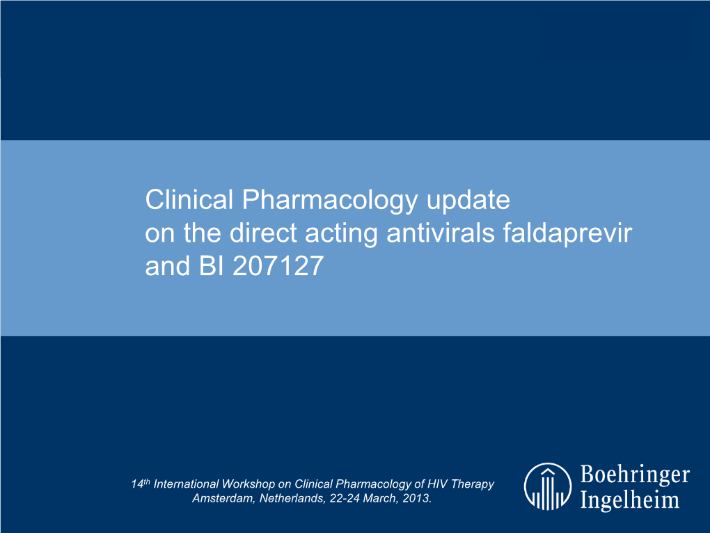 Faldaprevir and BI 207127