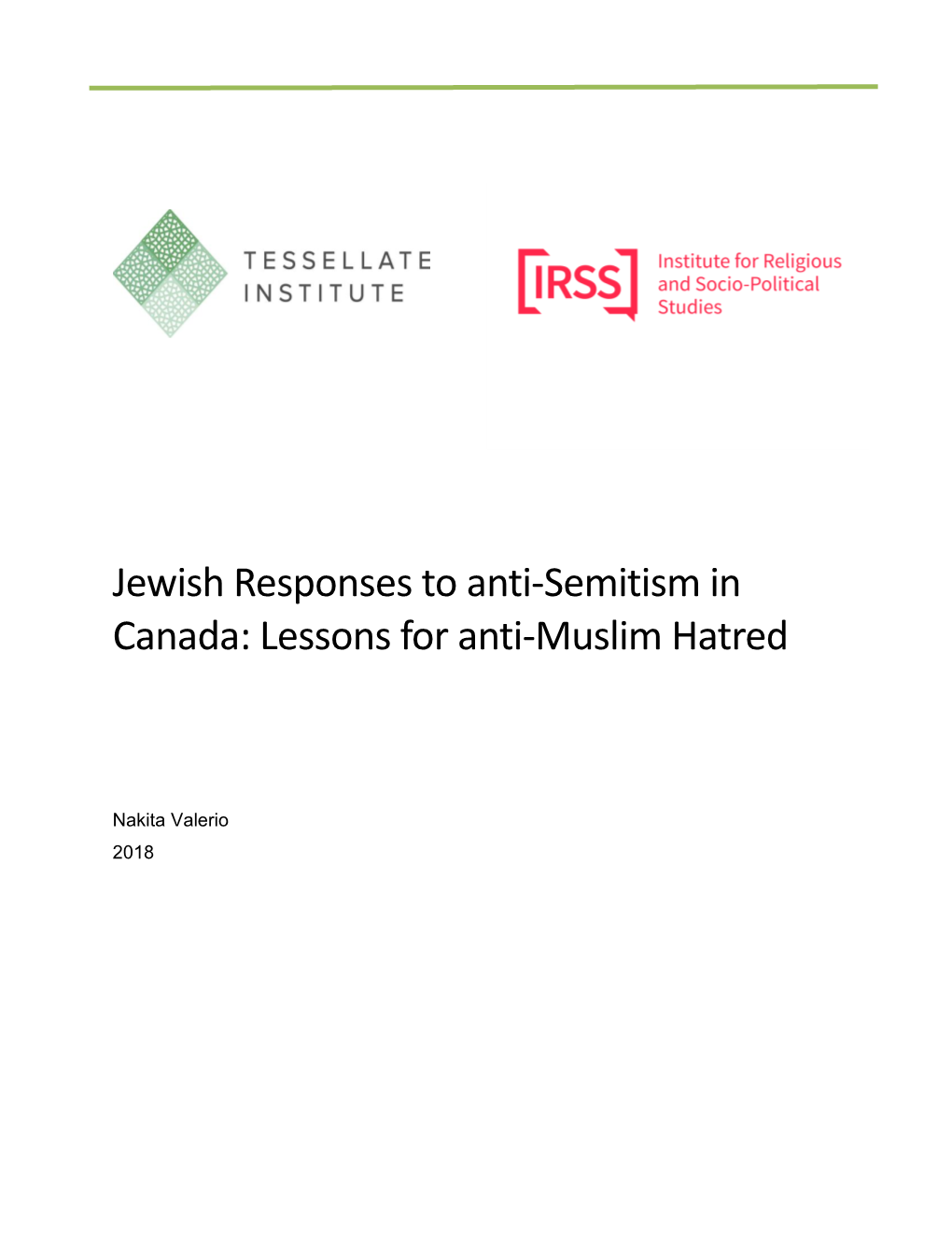 Jewish Responses to Anti-Semitism in Canada: Lessons for Anti-Muslim Hatred