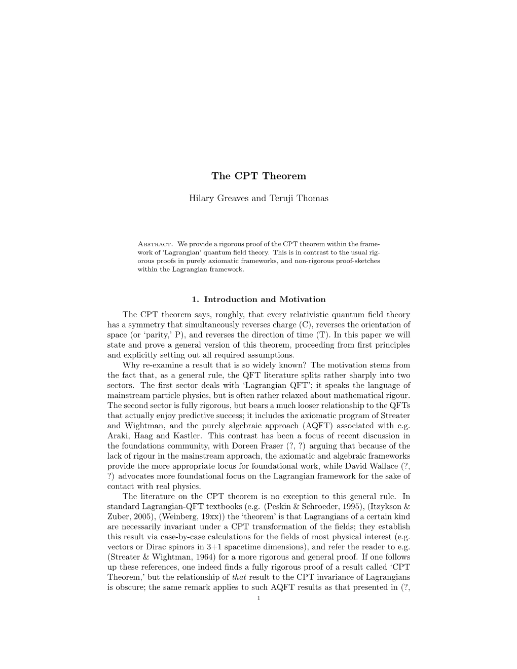 The CPT Theorem