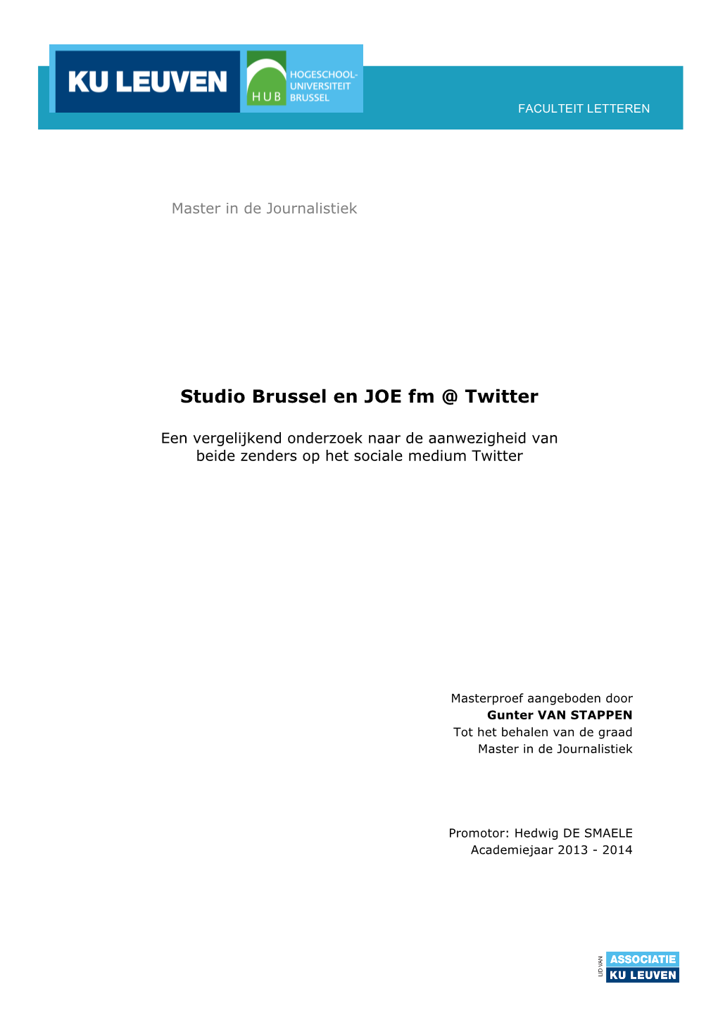 Studio Brussel En JOE Fm @ Twitter