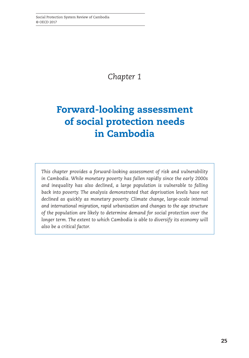 Forward-Looking Assessment of Social Protection Needs in Cambodia