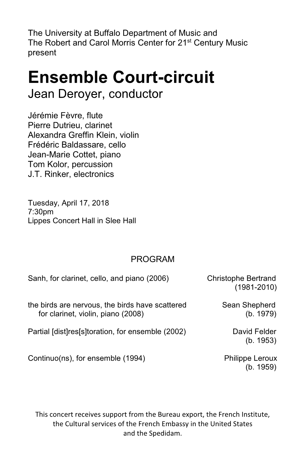 Ensemble Court-Circuit Jean Deroyer, Conductor