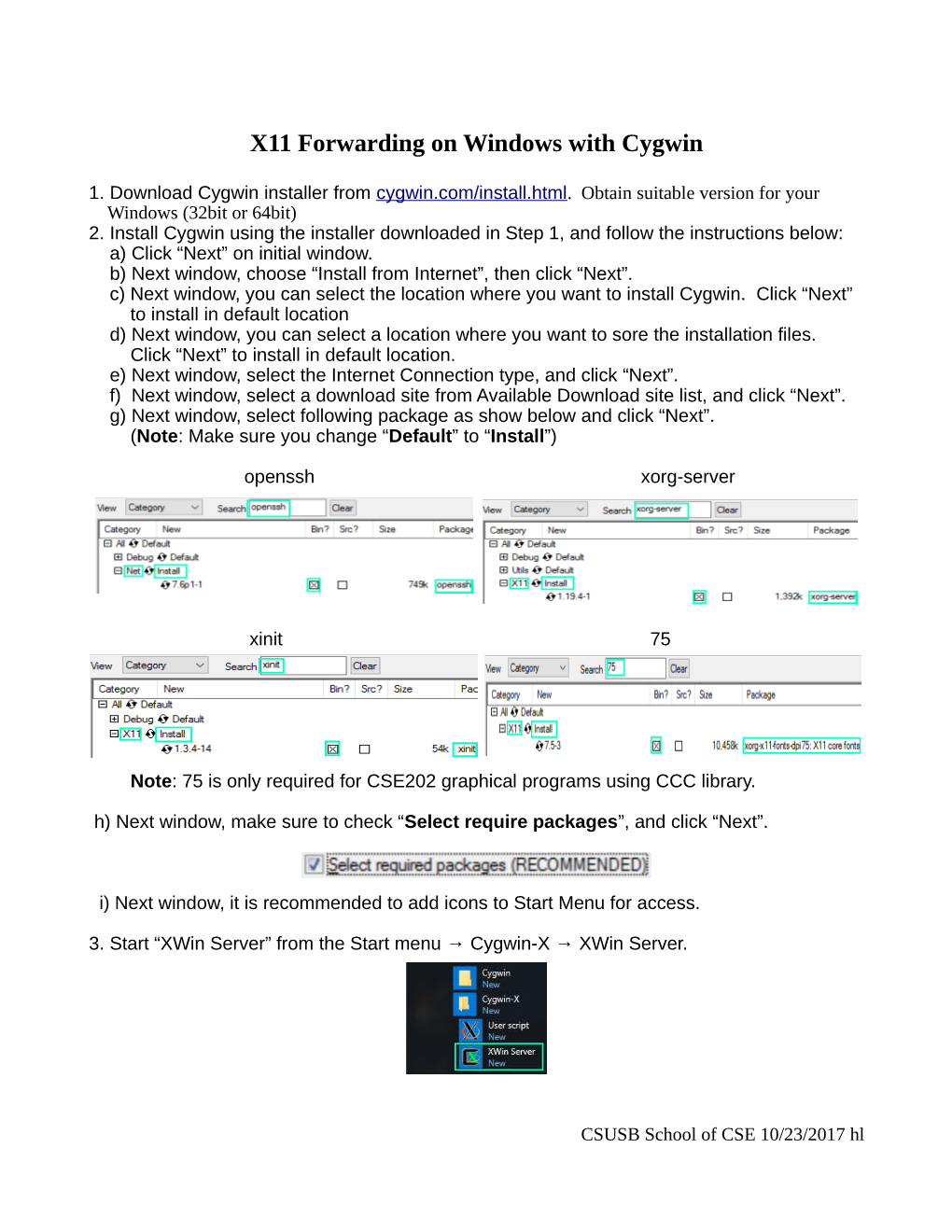 X11 Forwarding on Windows with Cygwin