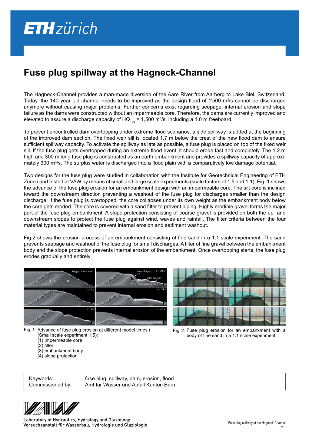 Fuse Plug Spillway at the Hagneck-Channel