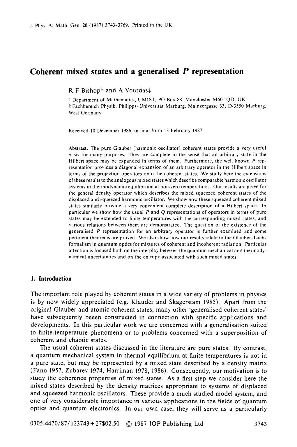 Coherent Mixed States and a Generalised P Representation