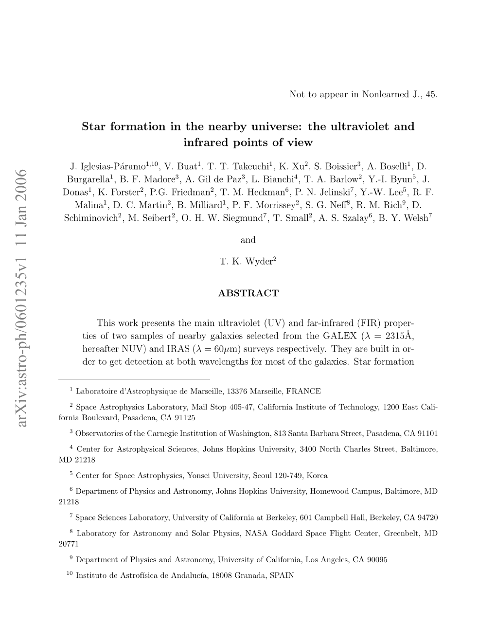 Arxiv:Astro-Ph/0601235V1 11 Jan 2006